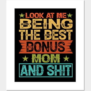 Bonus Step Mom Mothers Day From Stepdaughter Stepson Stepmom Posters and Art